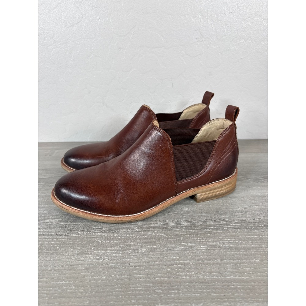 Clarks Edenvale Page Brown Leather Slip On Chelsea Bootie Loafers Shoes Size 7
